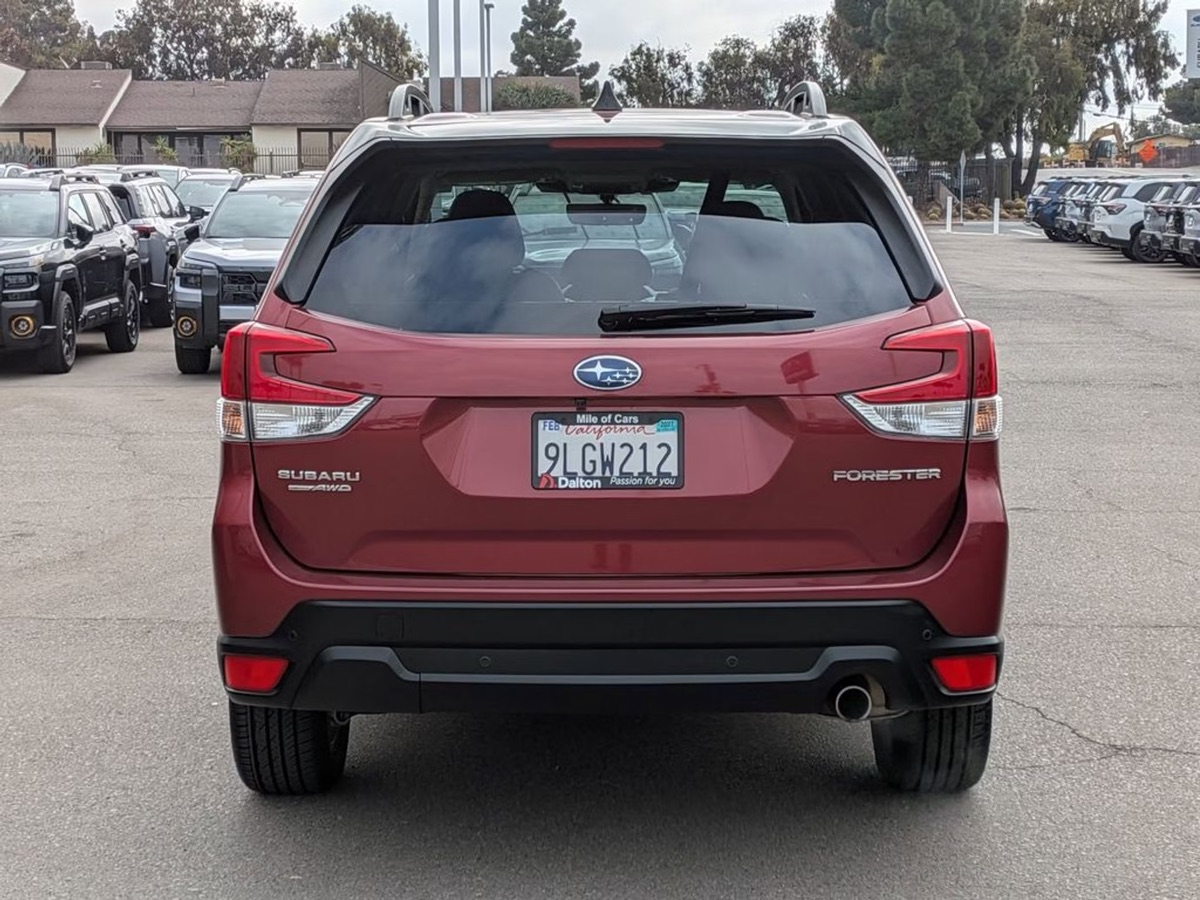 A used red Subaru Forester on the pre-owned lot at Dalton Subaru National City